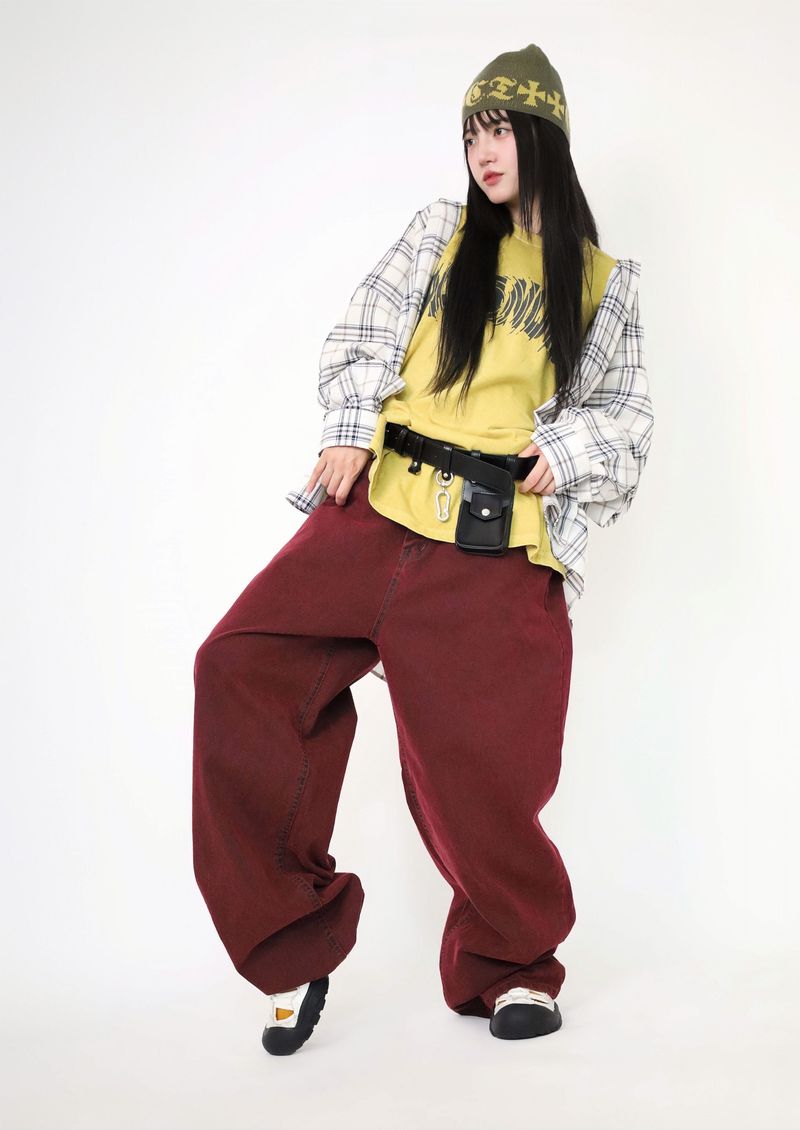 (UNISEX)Nerdy Oversized Checkered Shirt