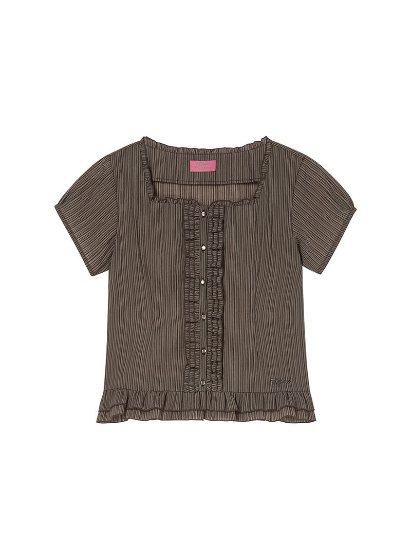 SQUARE BLOUSE BROWN