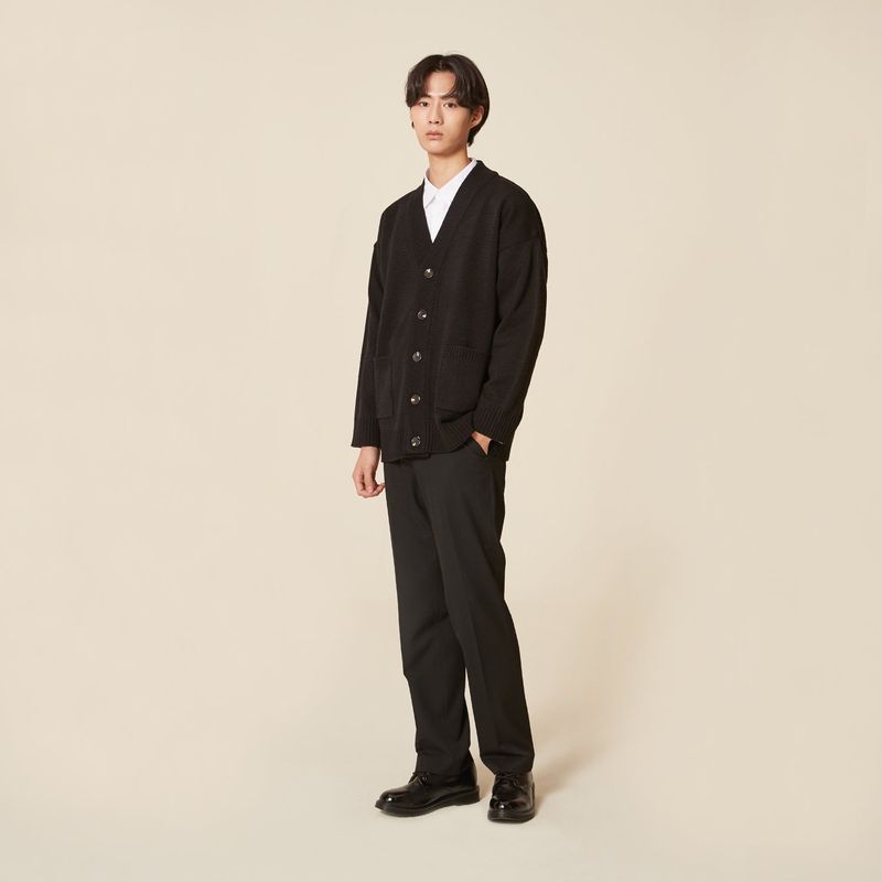 BASIC KNIT CARDIGAN_BLACK