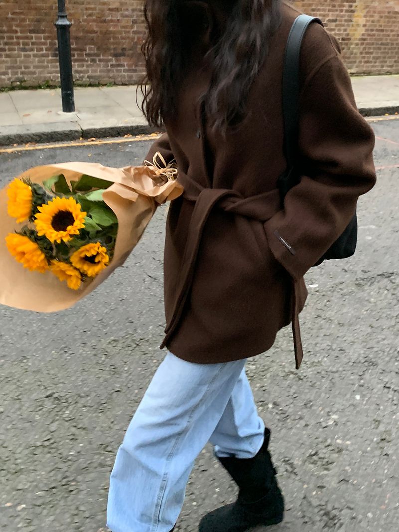 [MADE] reelfi high neck wool bouquet handmade coat