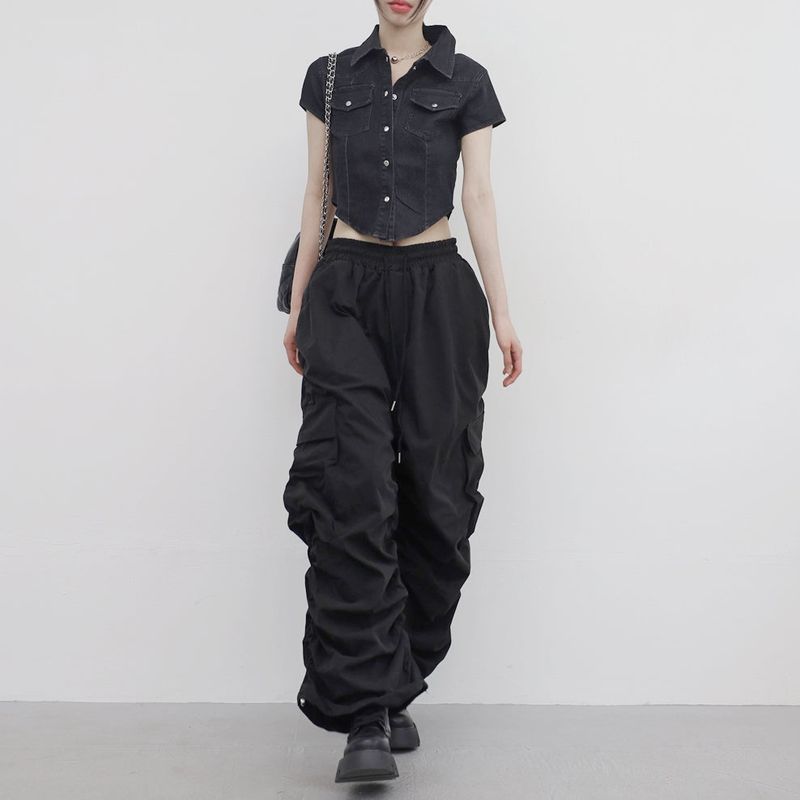 Pias denim cropped shirt