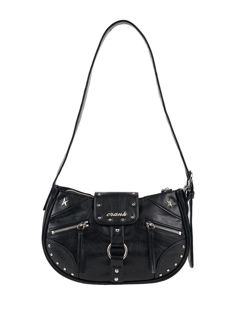 crank（クランク）の「STUD SHOULDER BAG_BK（Bags）」