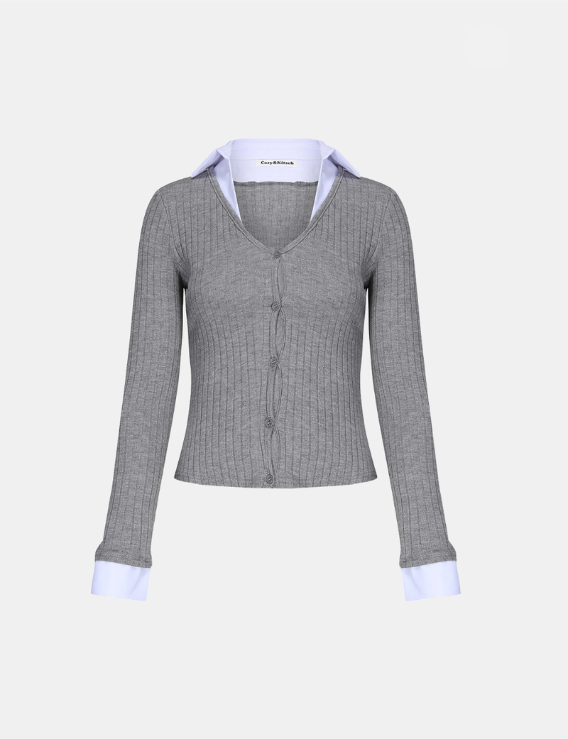 Elliot Shirt Layered Cardigan