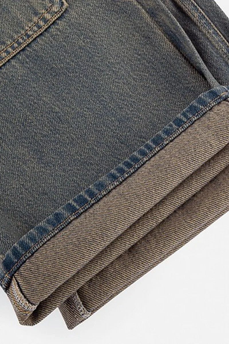 Washed Flare Work Jeans