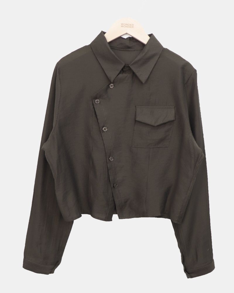 Kyuhi Diagonal Button One-Pocket Collar Shirt