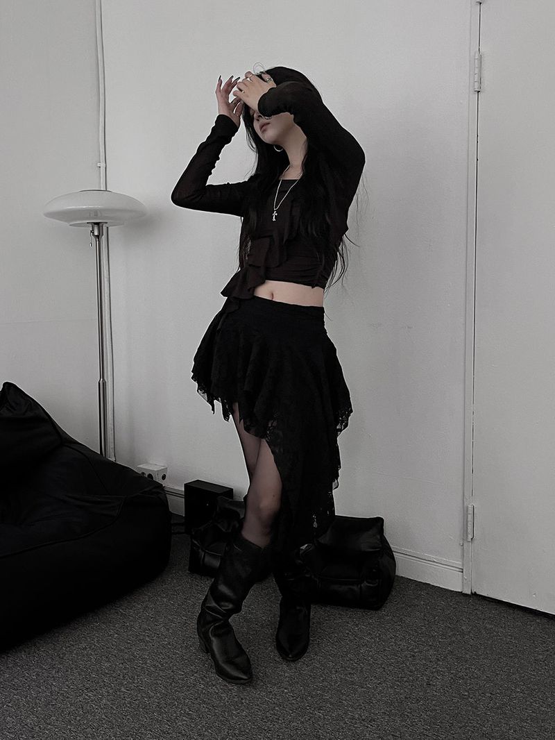 rose uncut skirt (2color)