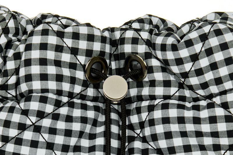 Gingham check string mini backpack (BLACK)
