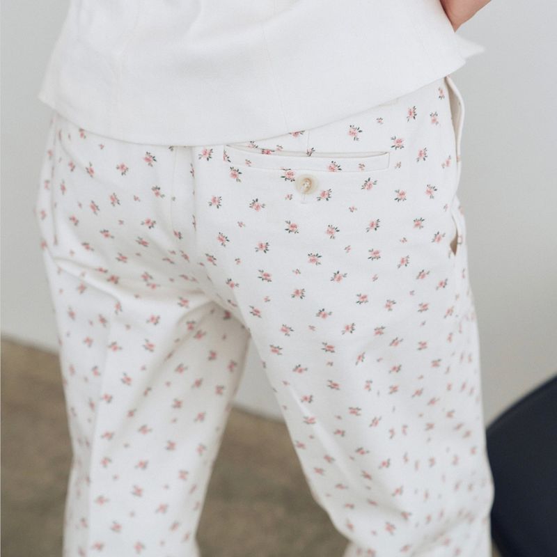 Tailored Flower Pattern Pants