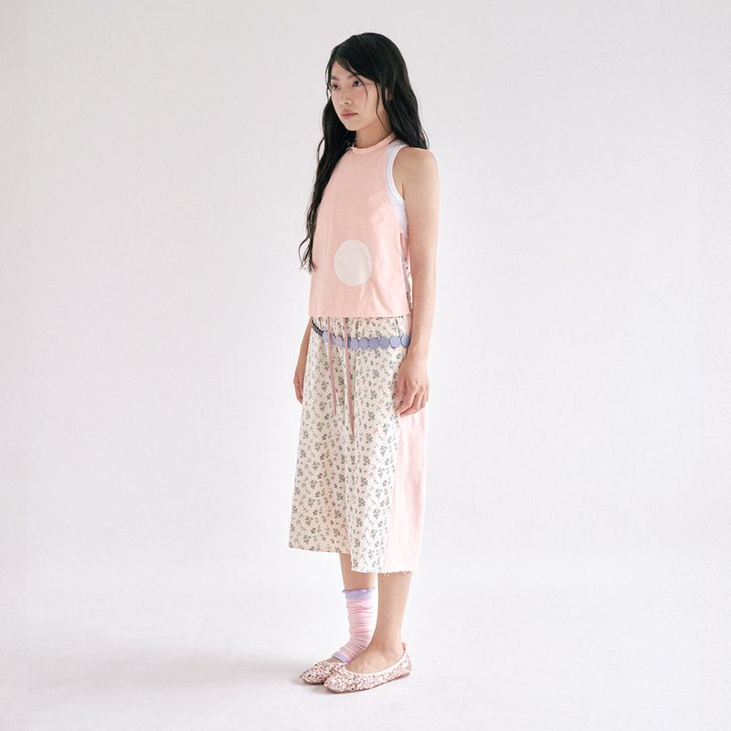 Dot layered top - peach