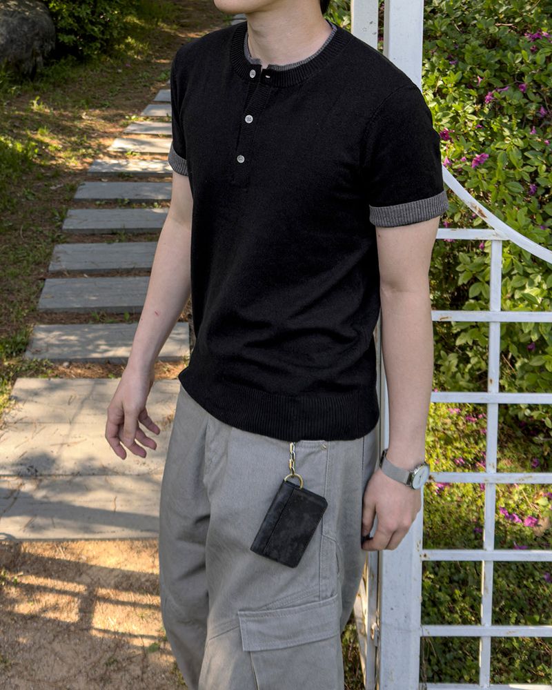 Eren Layered Henley Neck Knit