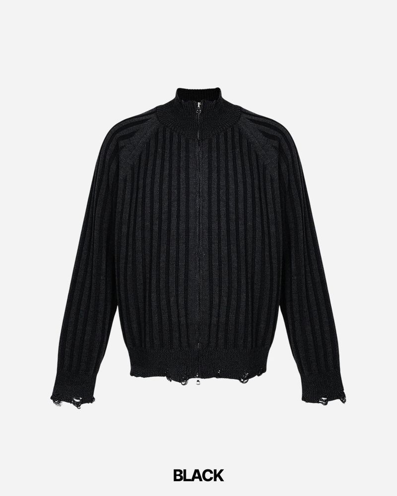 Frame Damage Knit Zip-up