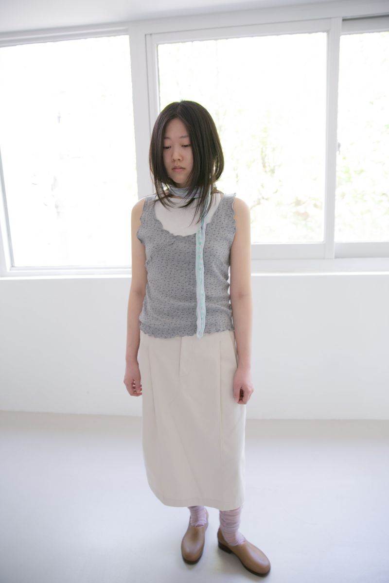 flower check long scarf(2colors)
