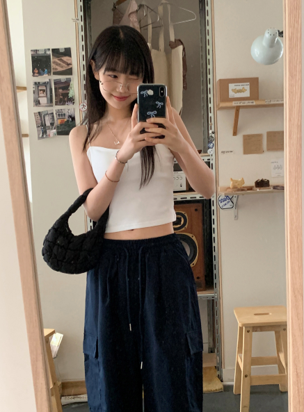 SP Crop Strap Cap Sleeveless (3color)