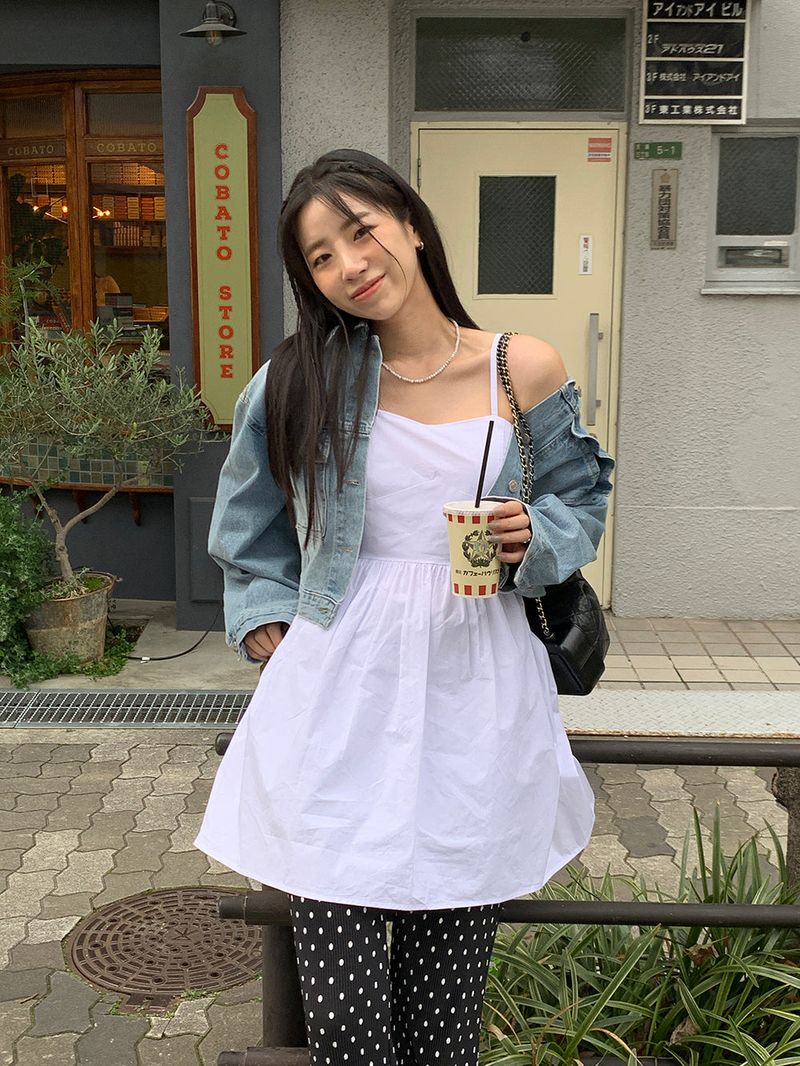 [MADE] Dot Pleated Long Bootcut Pants