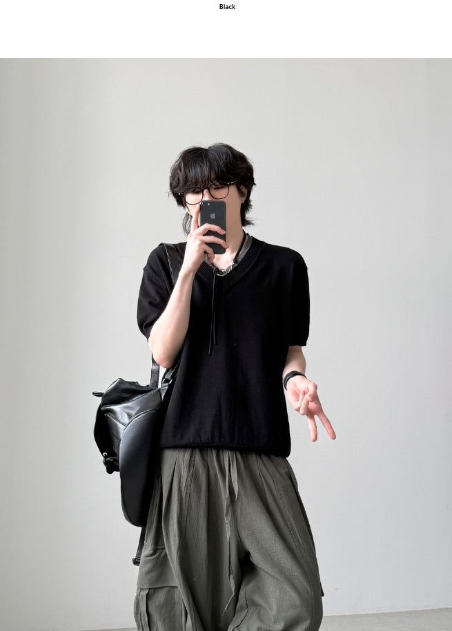 Mary V-neck Half Knit