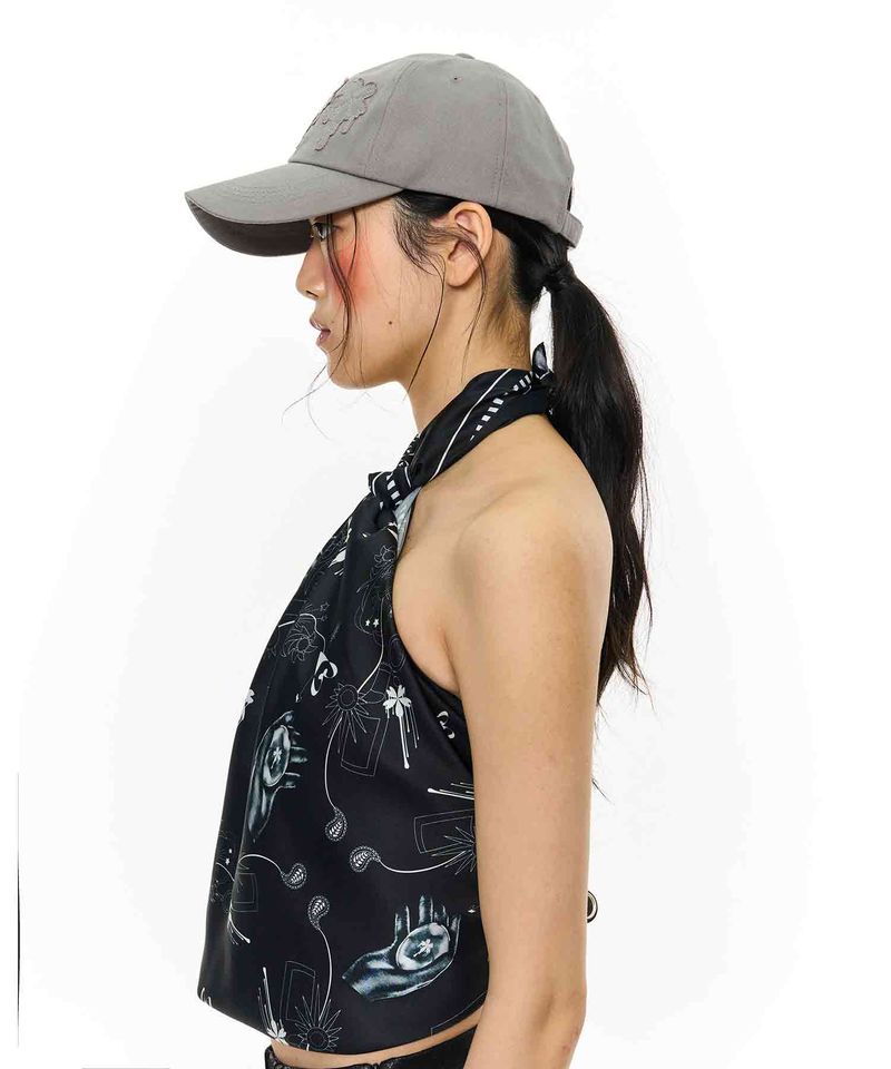 Dripping Patch Ball Cap _ Grey