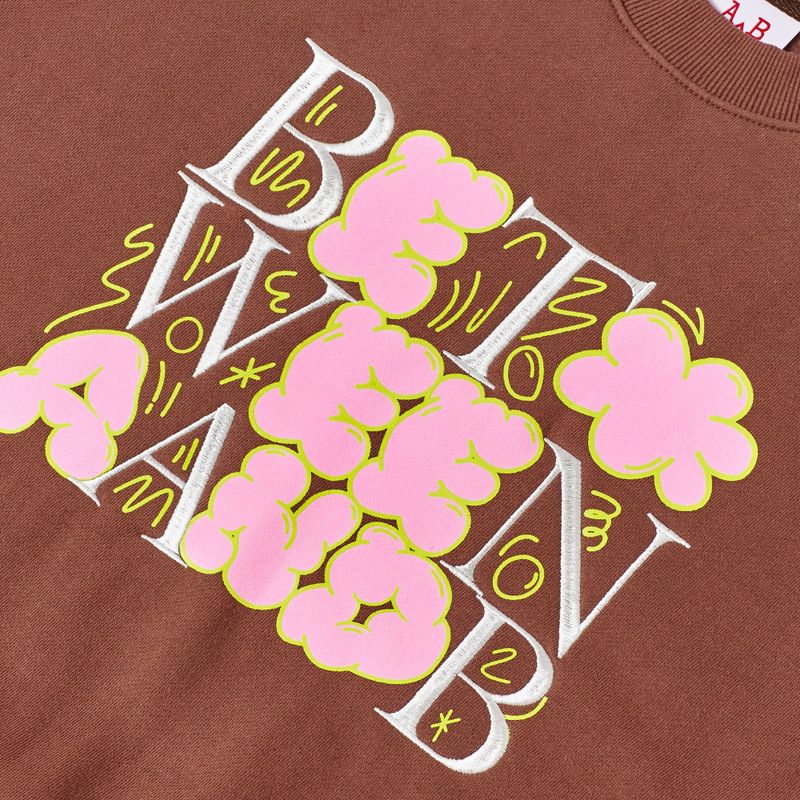 Bubble Graphic Sweatshirt _ Brown