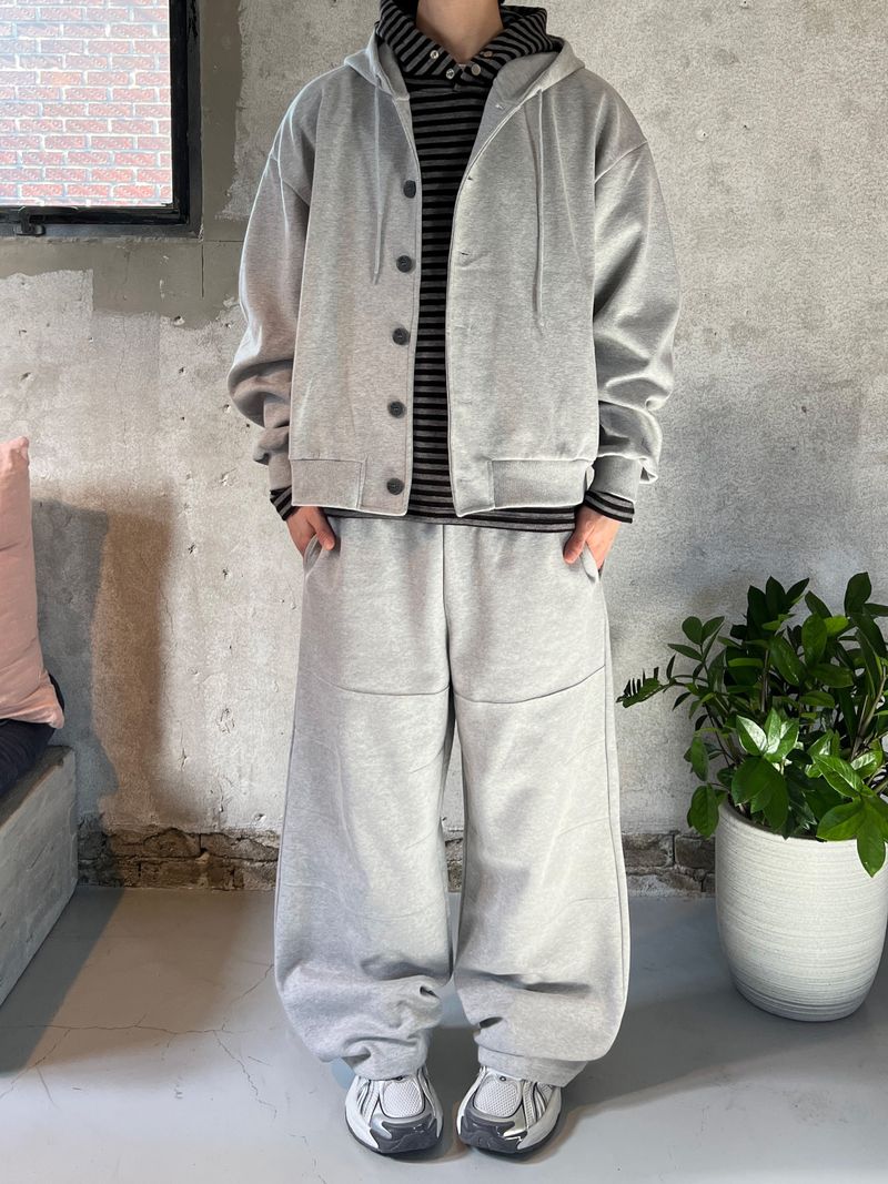 Nest Button Hoodie Zip-Up (3 Colors)