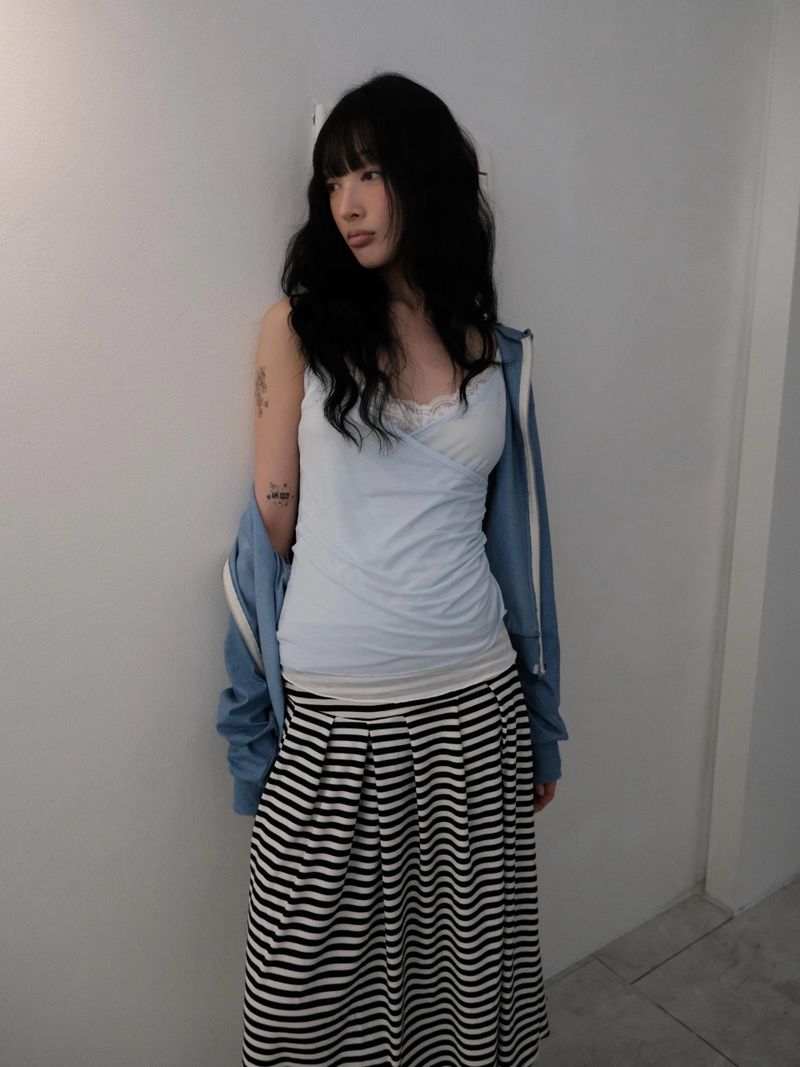 ストライププリーツスカート