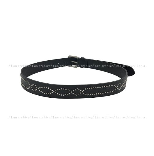 35mm real leather stud belt
