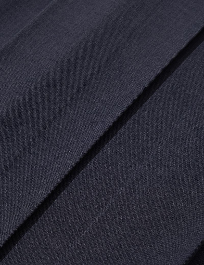 BUTTON DOUBLE PLEATED MIDI SKIRT(NAVY)