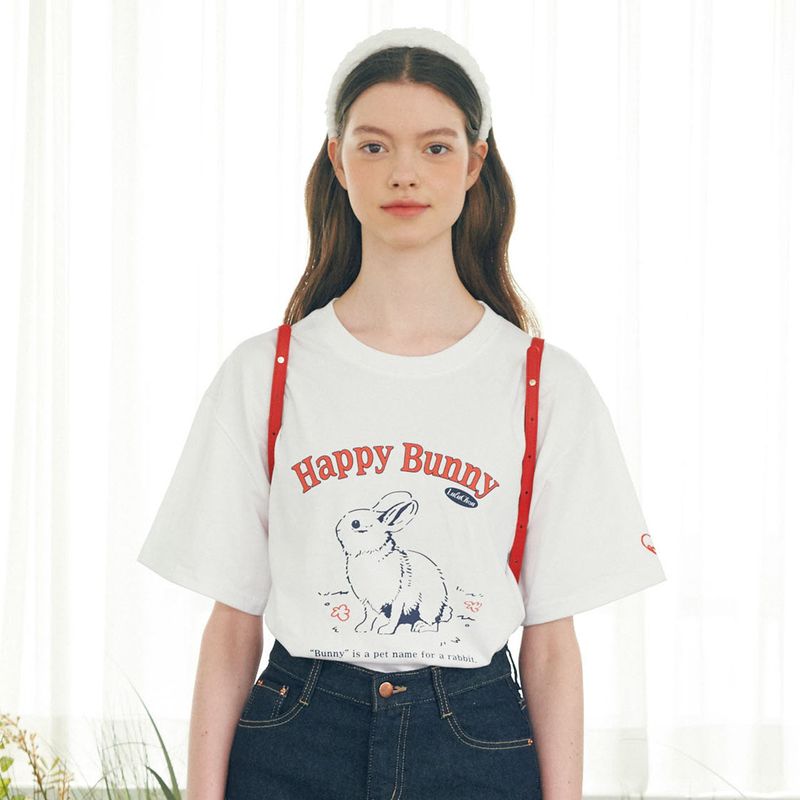 LuluChou（ルルシュ）の「Happy Bunny T-shirt - WHITE（Tops）」