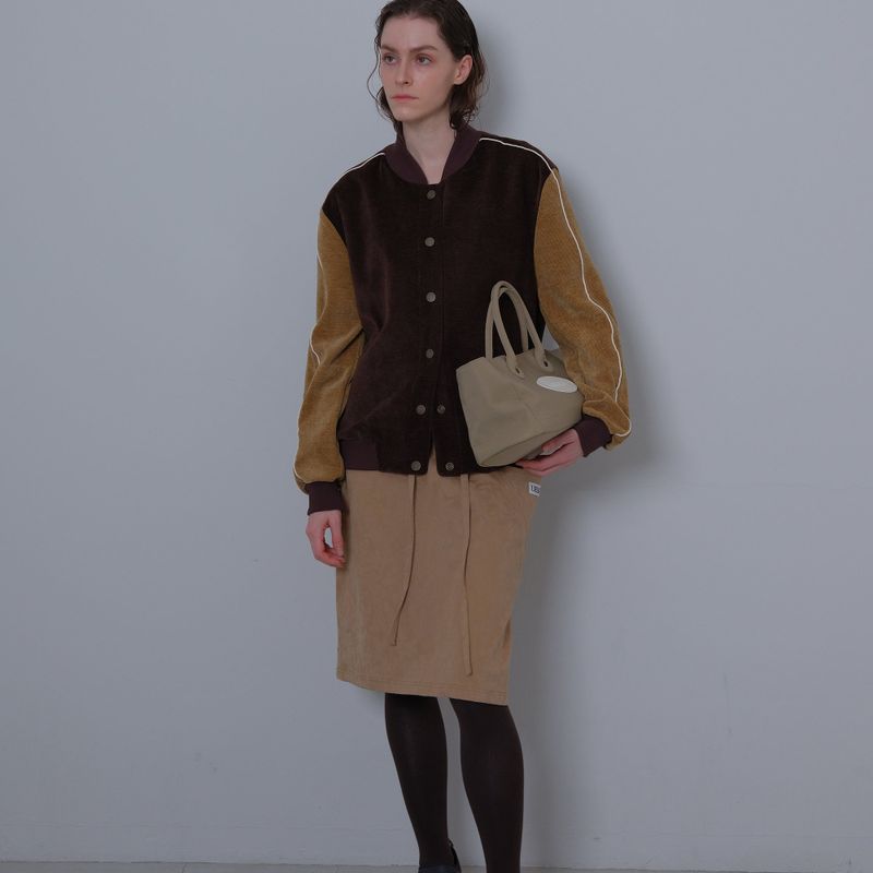Beige Camou Midi-Skirt