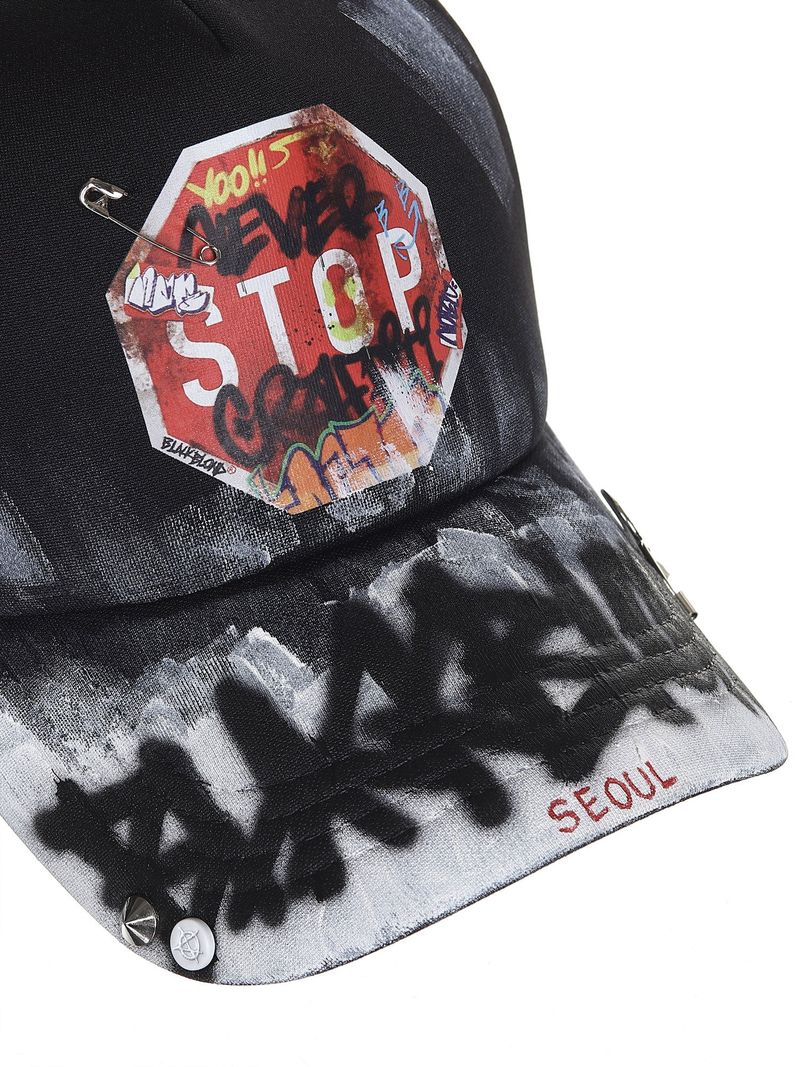 BBD Never Stop Painted Trucker Mesh Cap (Black)