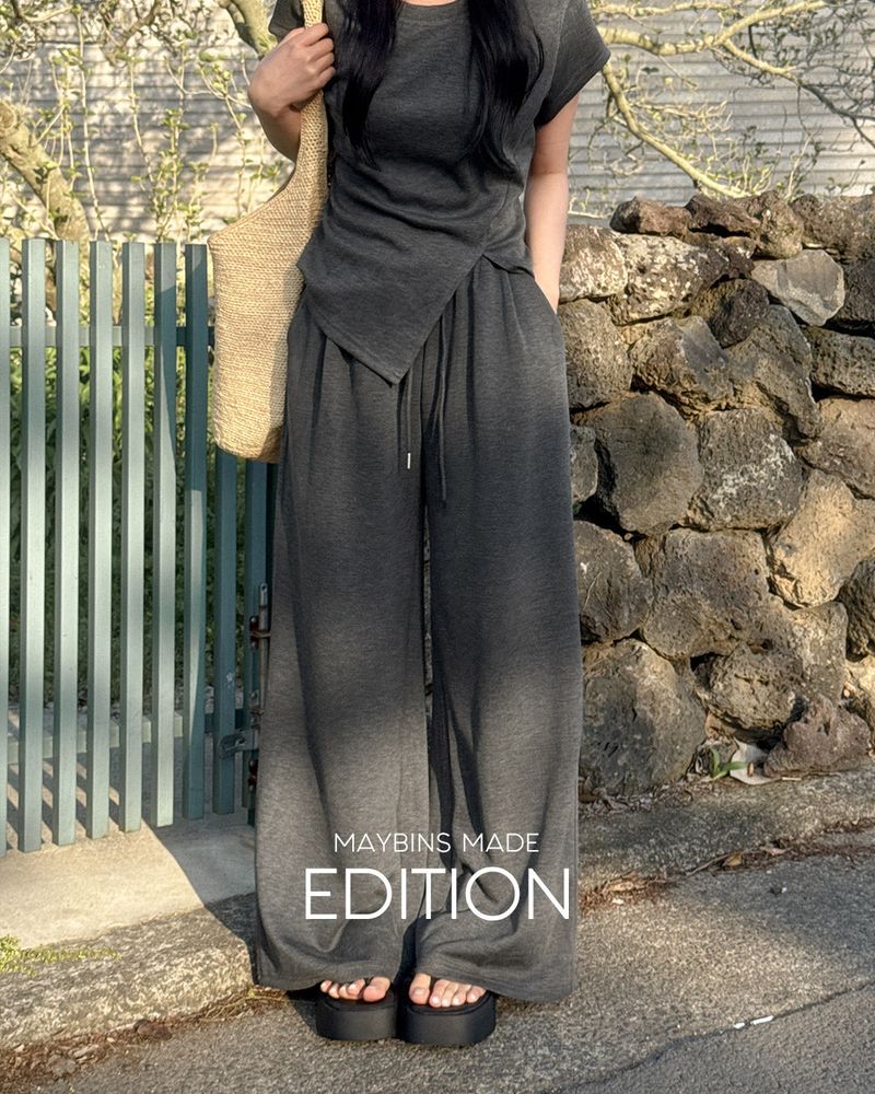 [MADE] Back‑slit T‑shirt & pants set