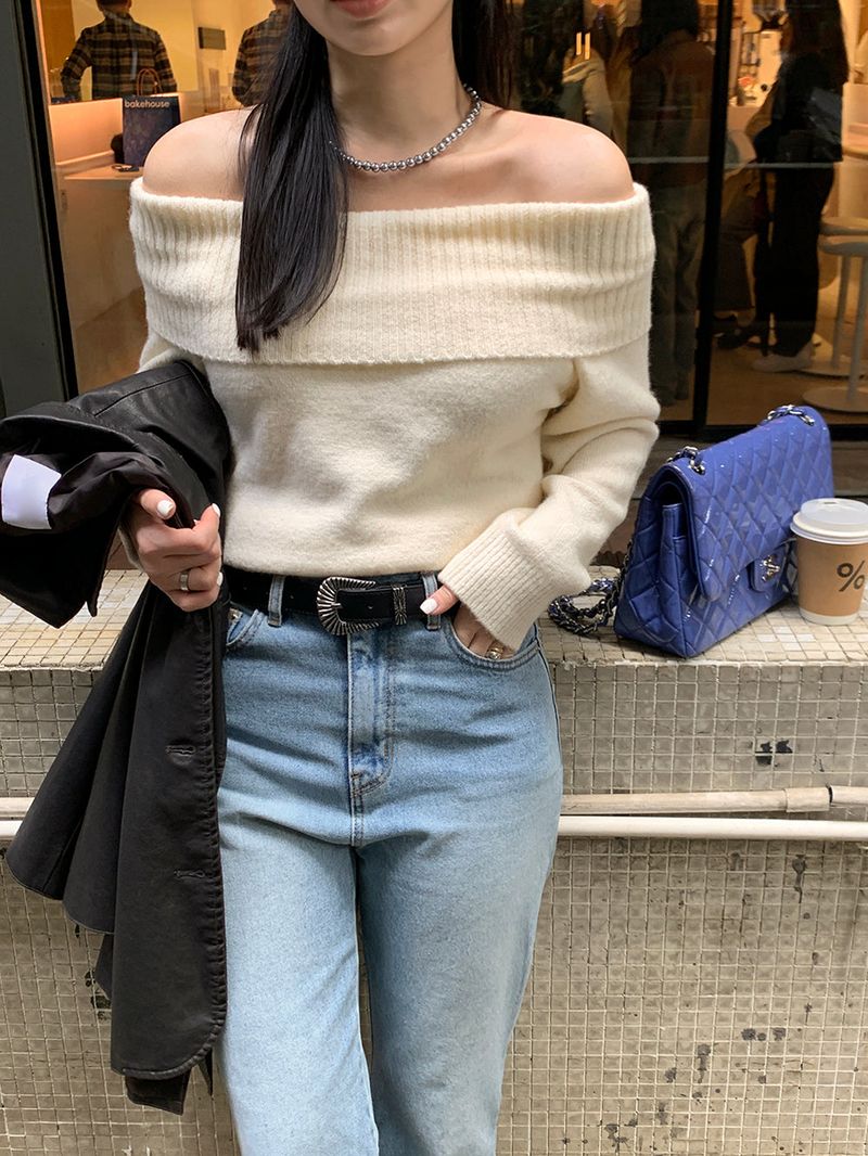 [MADE] PONIA OFF SHOULDER KNIT