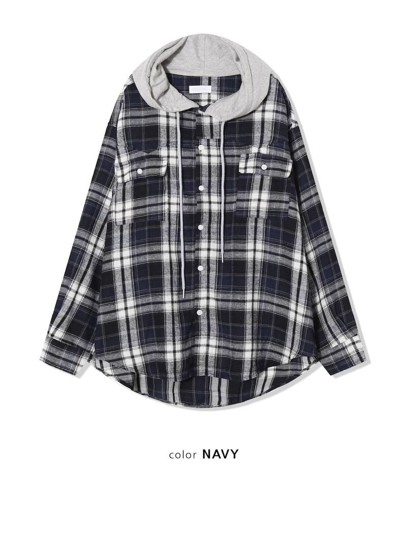 Stern Peach Check Hoodie 3C