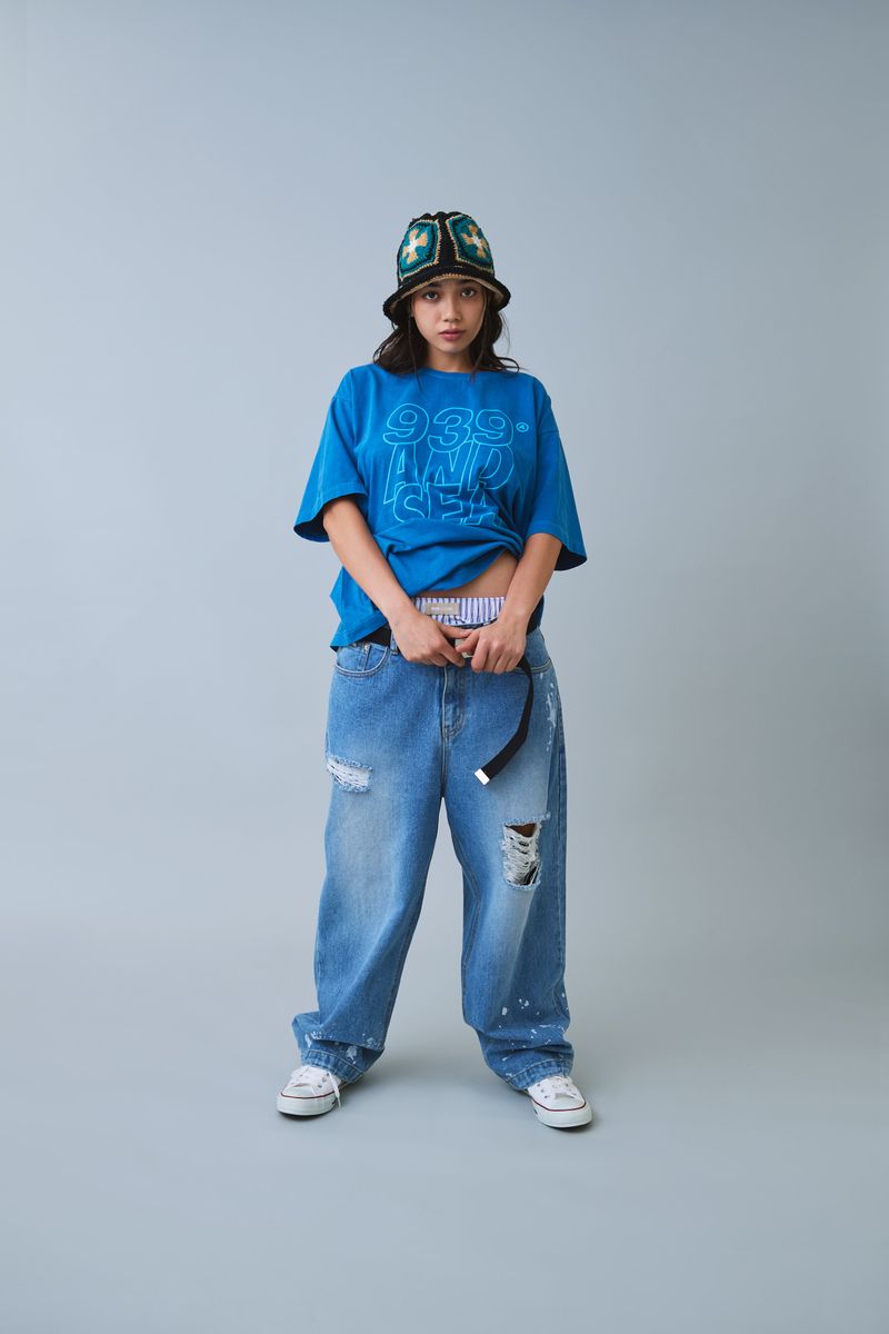 AB X WIND AND SEA DENIM PANTS (LIGHT BLUE)