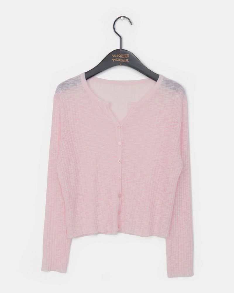Yoring Summer See-Through Ribbed Cardigan