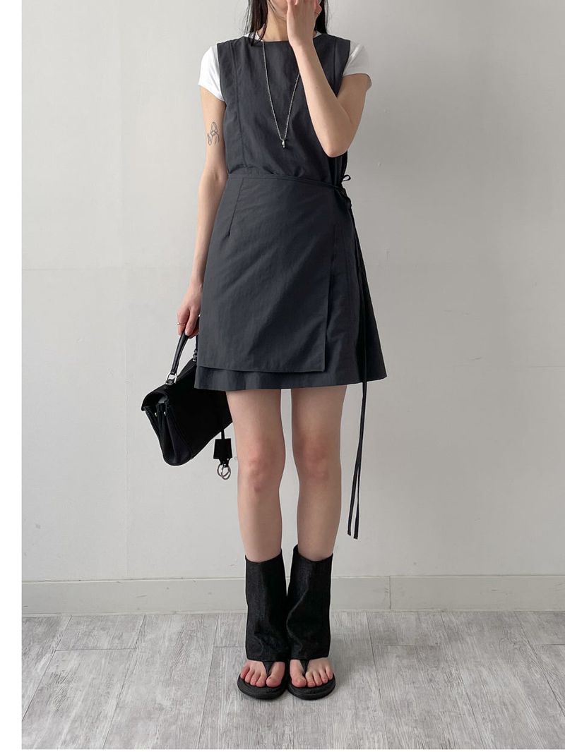 Joanne Nylon Sleeveless Wrap One Piece