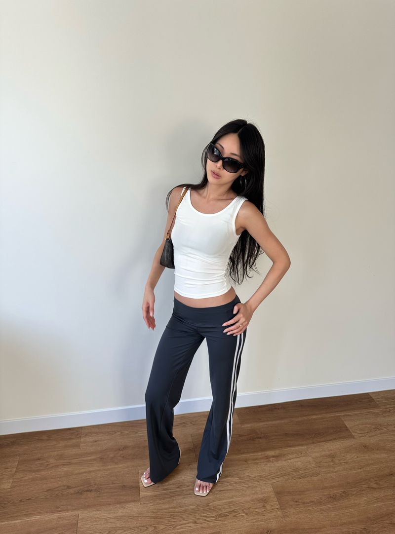 low rise track pants