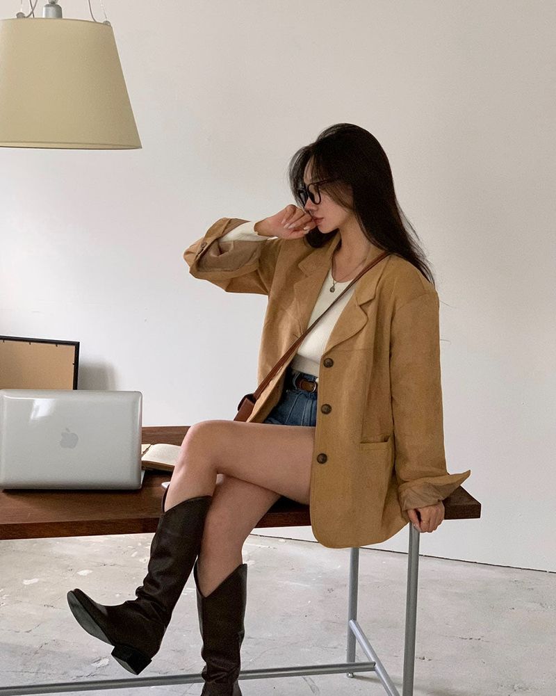 BEIDELLI（ベイデリー）の「[アーリーオータム][Bellide made/ボーイフィット] INAF スエードスリットブレザージャケット（ジャケット/アウター）」