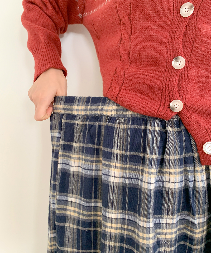 Sorbet Long Checkered Skirt