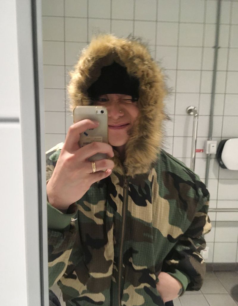 No.1507 camo&fur reversible bomber JK