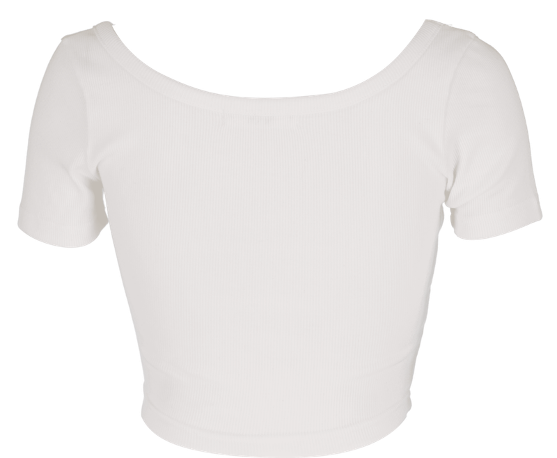  [Seow] Croped logo T-shirts, white
