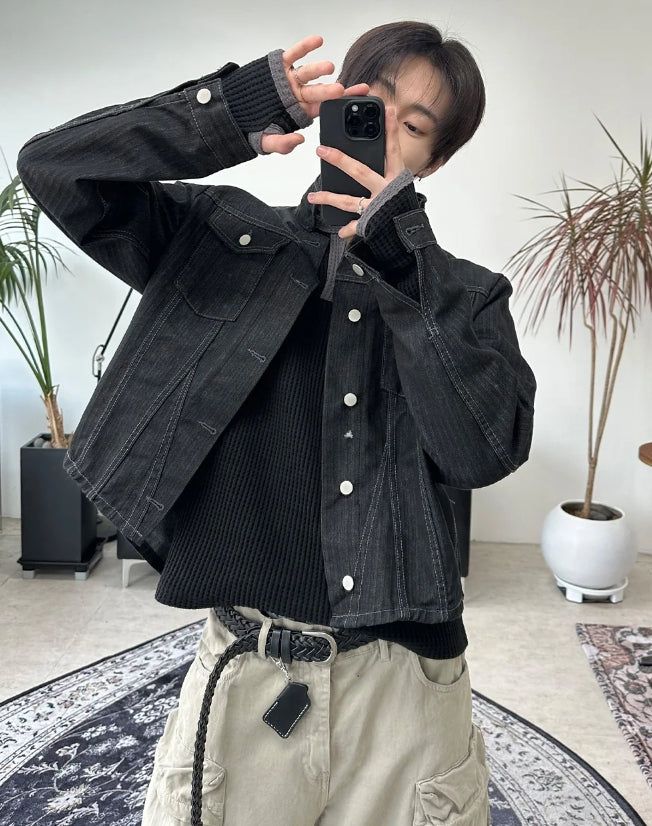 SATIIIZ（サティーズ）の「LP Back Slash Denim Jacket（Jackets/Outerwear）」