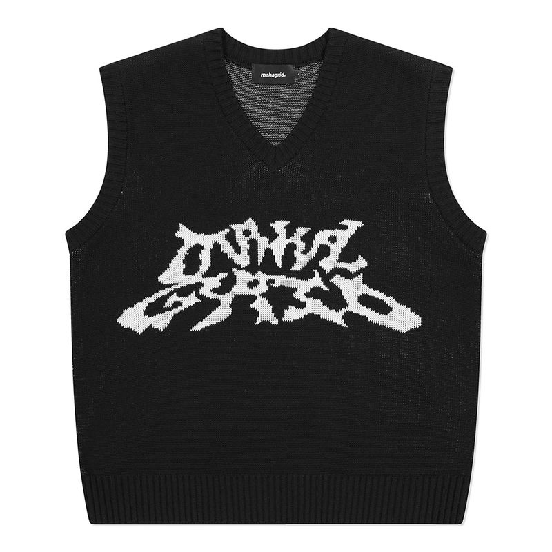 mahagrid（マハグリッド）の「TRIBAL LOGO KNIT VEST（Tops）」
