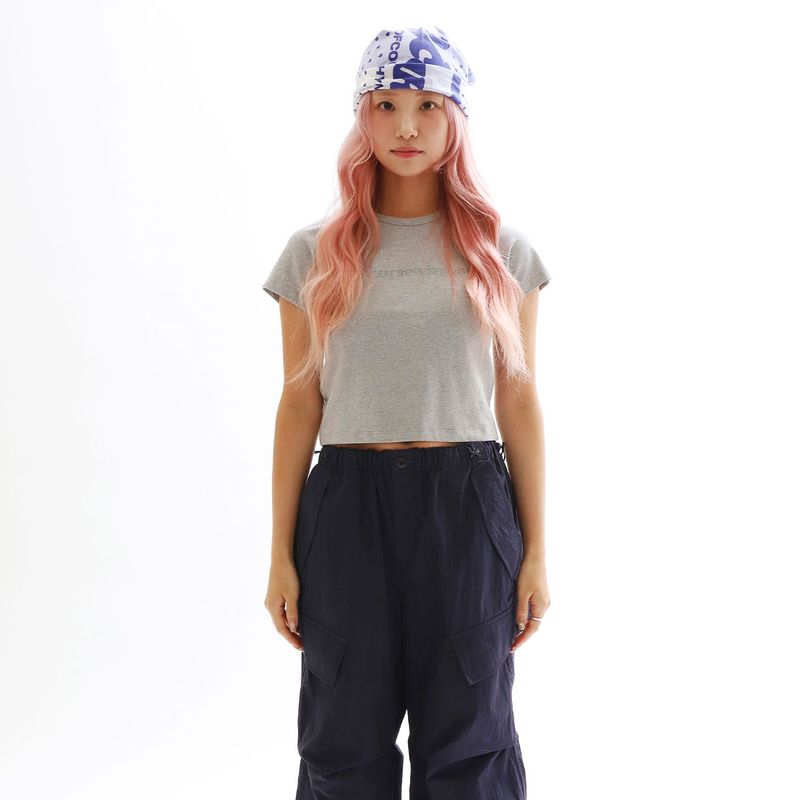 OFCOURSEWHYNOT（オブコースワイノット）の「ザットガールバイブTシャツ_メランジグレー（トップス）」