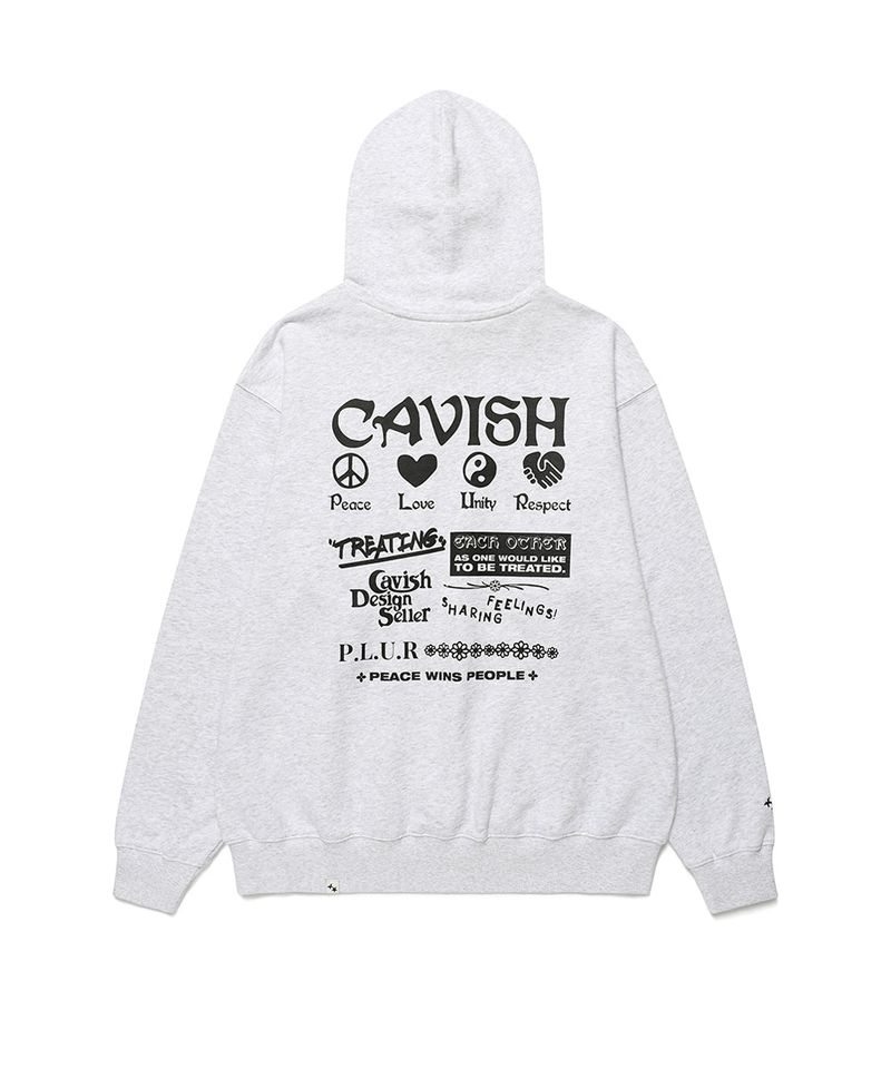 cavish（カビシ）の「PLUR HOODIE LIGHT GREY(BLACK)(CV2BFUM402A)（Tops）」