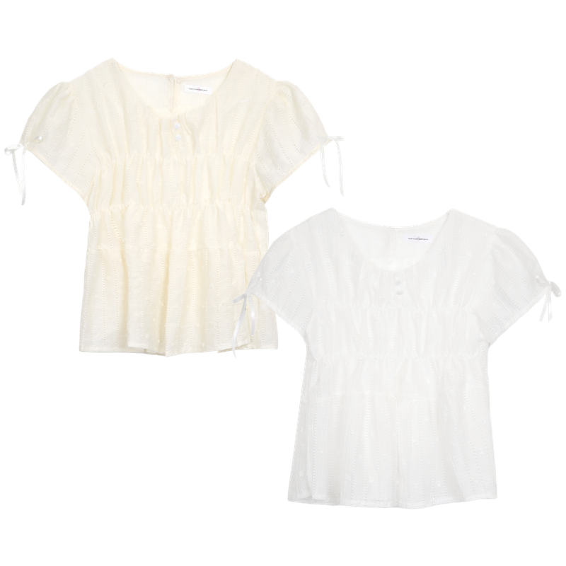 PINK PINEAPPLE（ピンクパイナップル）の「POLKA ROSE BLOUSE (2 colors)（Tops）」