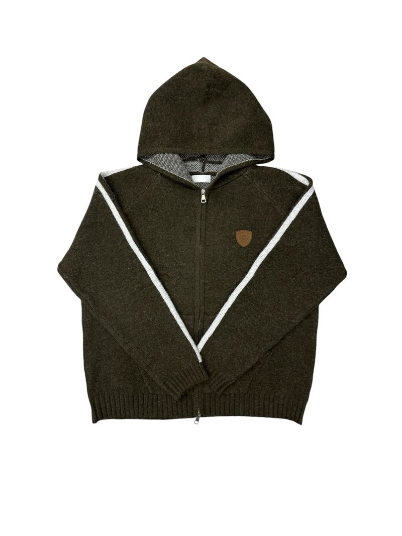 Veln Patch Knit Hooded Zip-Up (3 colors)