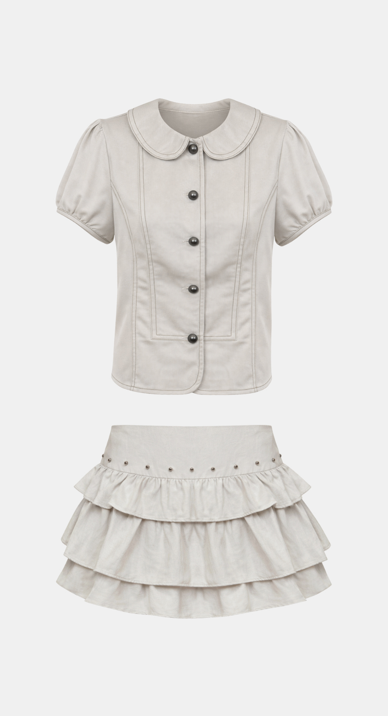 Mave Puff Sleeve Skirt Set