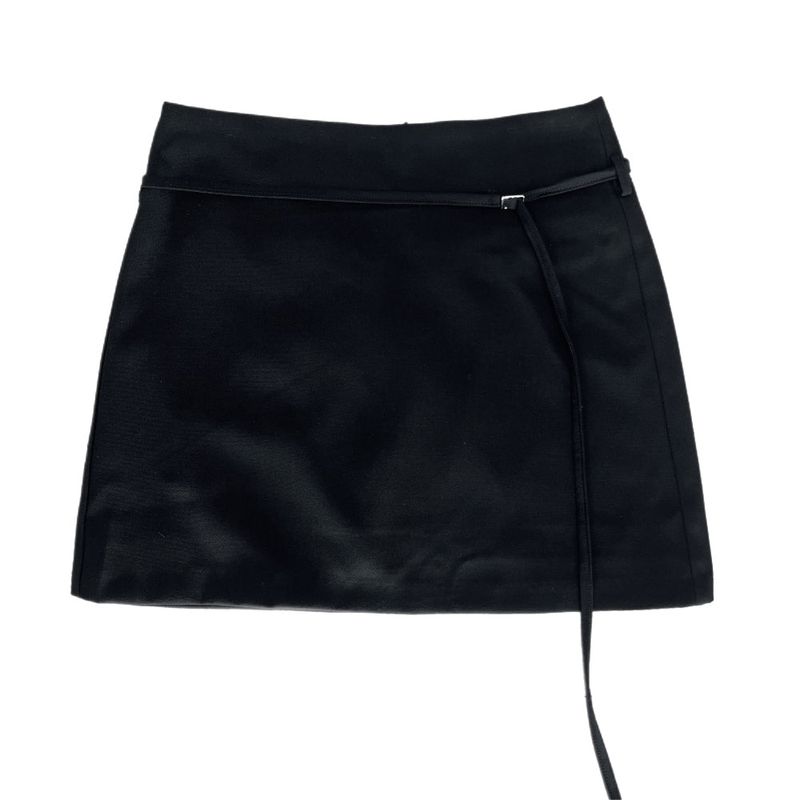 Slate Line Thin Belt Formal Mini Skirt