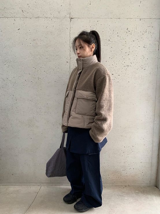 Canyl High-Neck Wool Padded Jumper