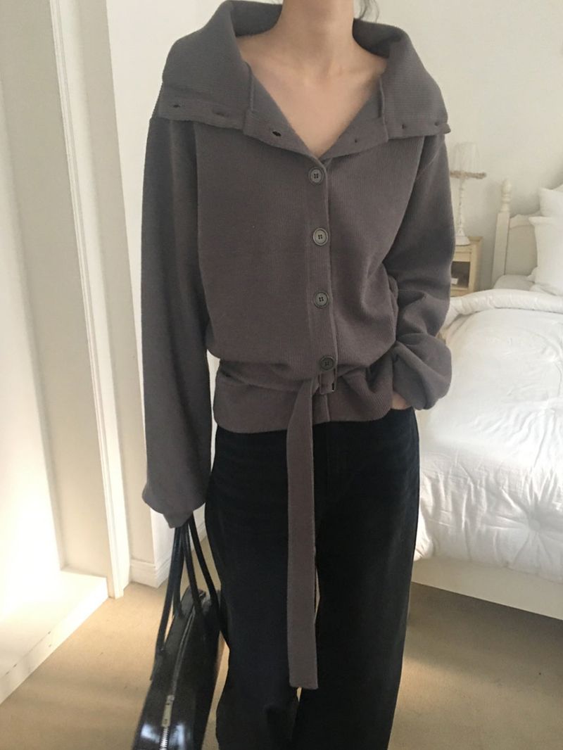 Vent loose high cardigan