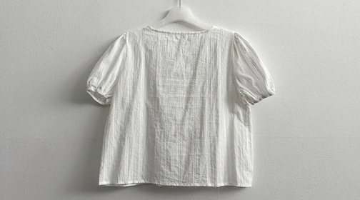 Bert Puff Sleeve Short Sleeve Blouse
